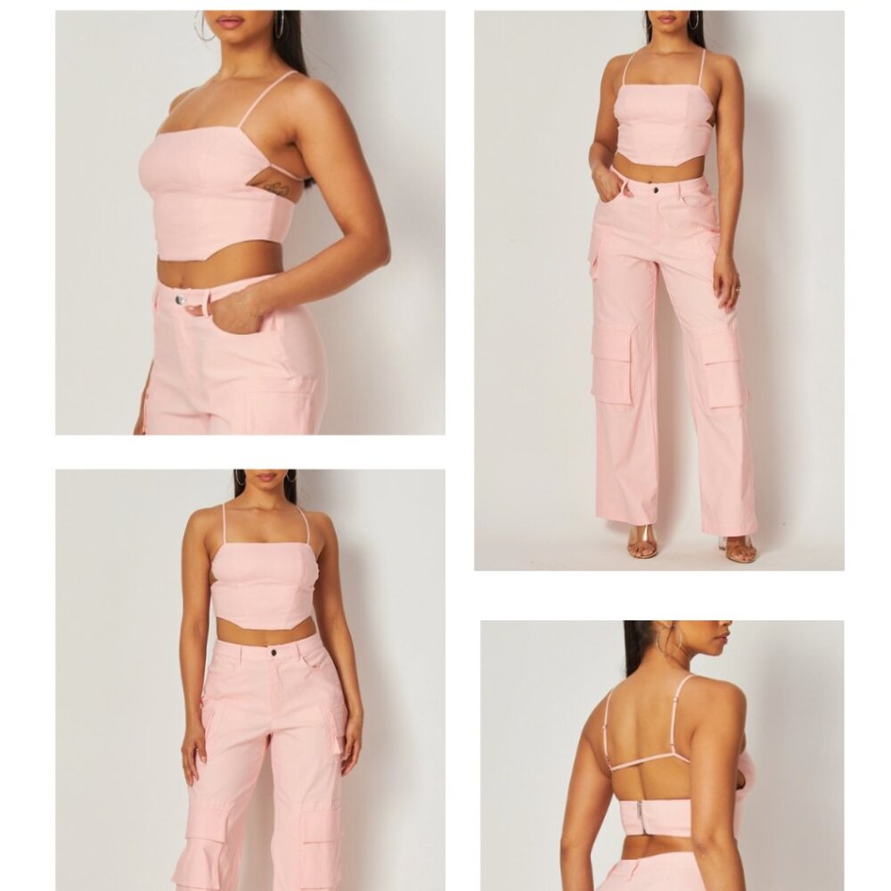 City Blush Cargo Set in Pink